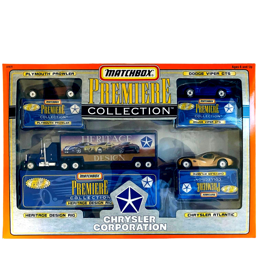 1997 Matchbox Premiere Collection Chrysler Dodge Viper Prowler Atlantic Set NIB